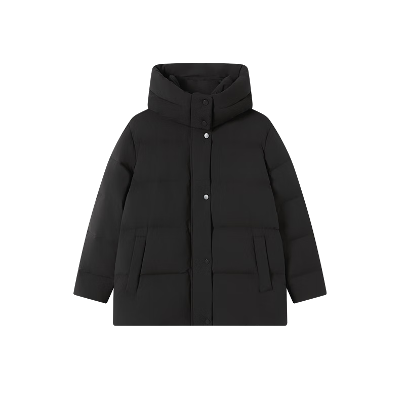 JD Original down Jacket for Women, 90% Duck Down, Puff Short Style, Fashionable And Versatile, Winter New Thick Coat, Black, Size M