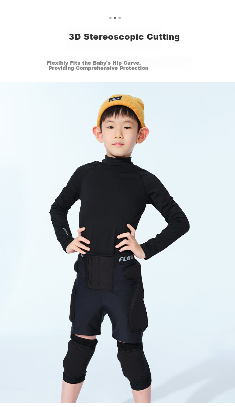 Flow Theory Children's Ski Protective Gear, Thickened Set with Hip And Knee Pads, Anti-Fall Ski Board, Children's Sports Protective Equipment, Single And Double Board Protective Gear 7
