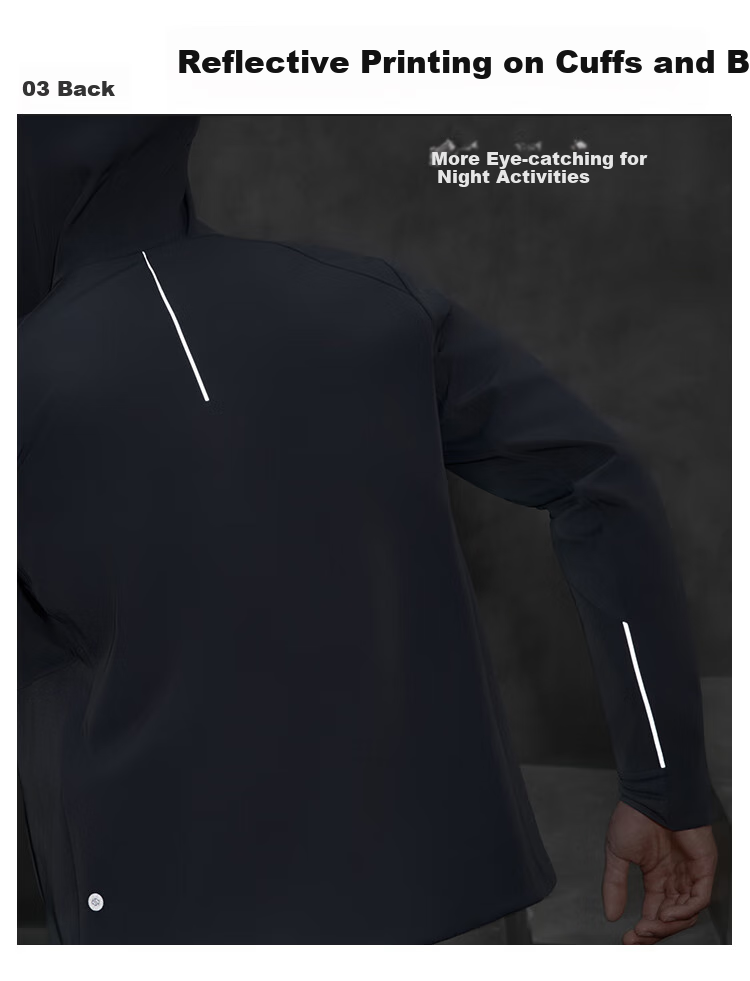 JD Original Windproof And Water-Resistant Sports Jacket for Men, Fleece-Lined Outdoor Soft Shell Coat for Hiking And Mountaineering, Black, Size L 11