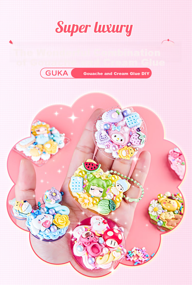 BEIBITONGHUA Sand Art Brick Guka Cream Glue Complete Tool Set, Toy for Girls, Birthday Gift, DIY Handmade Sticker Painting 9