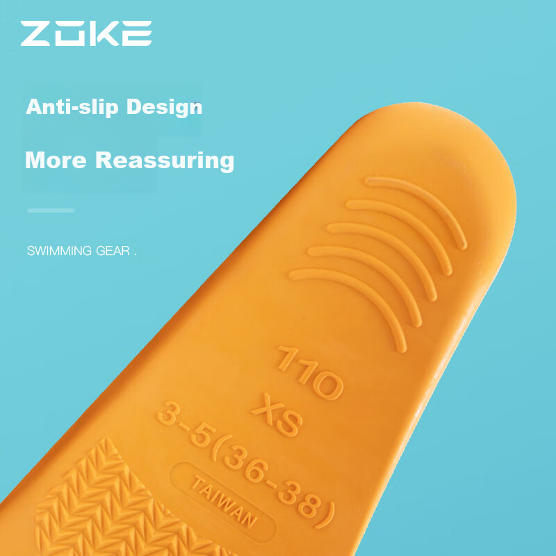 ZOKE Swimming Flippers, Professional Training Kickboard, Rubber Duck Foot Board, Diving And Snorkeling Equipment, 621505851-3, Size 30/32 1