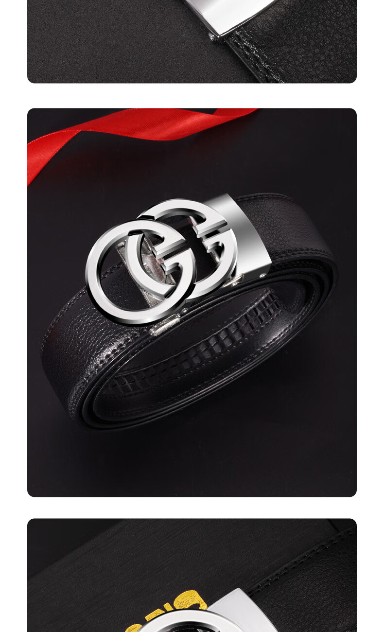 TUCANO Men's Genuine Leather Automatic Buckle Business Casual Belt Birthday Gift for Boyfriend Husband Dad Father 11