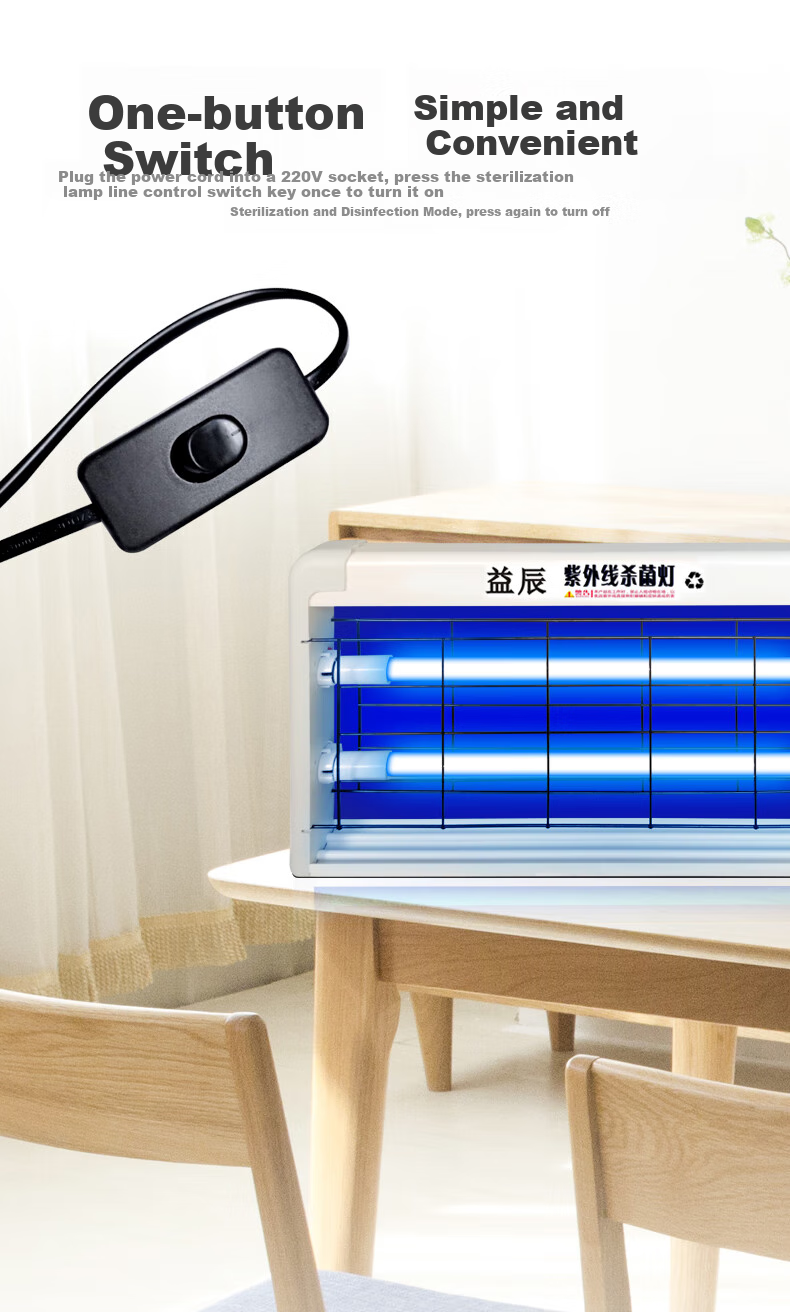 Yichen Suspended UV Disinfection Lamp, Factory Sterilization Light, Canteen Deodorizing And Mite-Removing Lamp, Home Ozone UV Tube Light 12