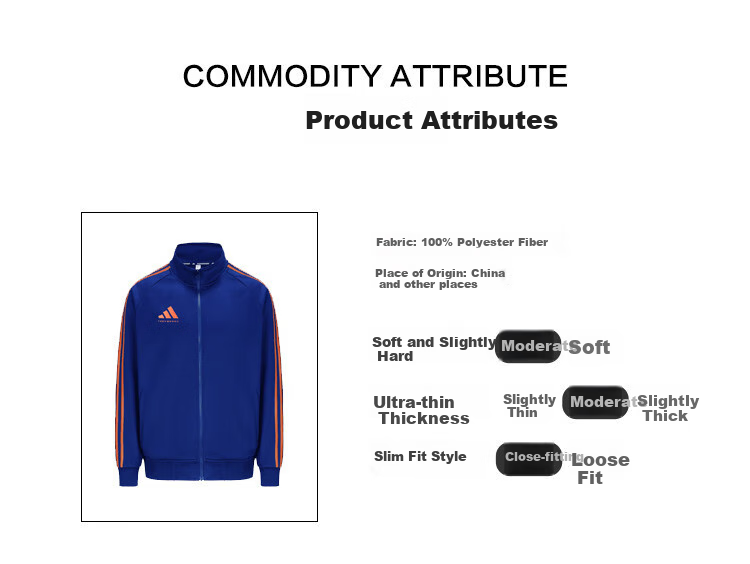 Adidas Men's Jacket, Spring And Autumn Running Sports Knit Stand-Collar Jacket, Outdoor Sportswear, Blue-Orange, 2XL 4