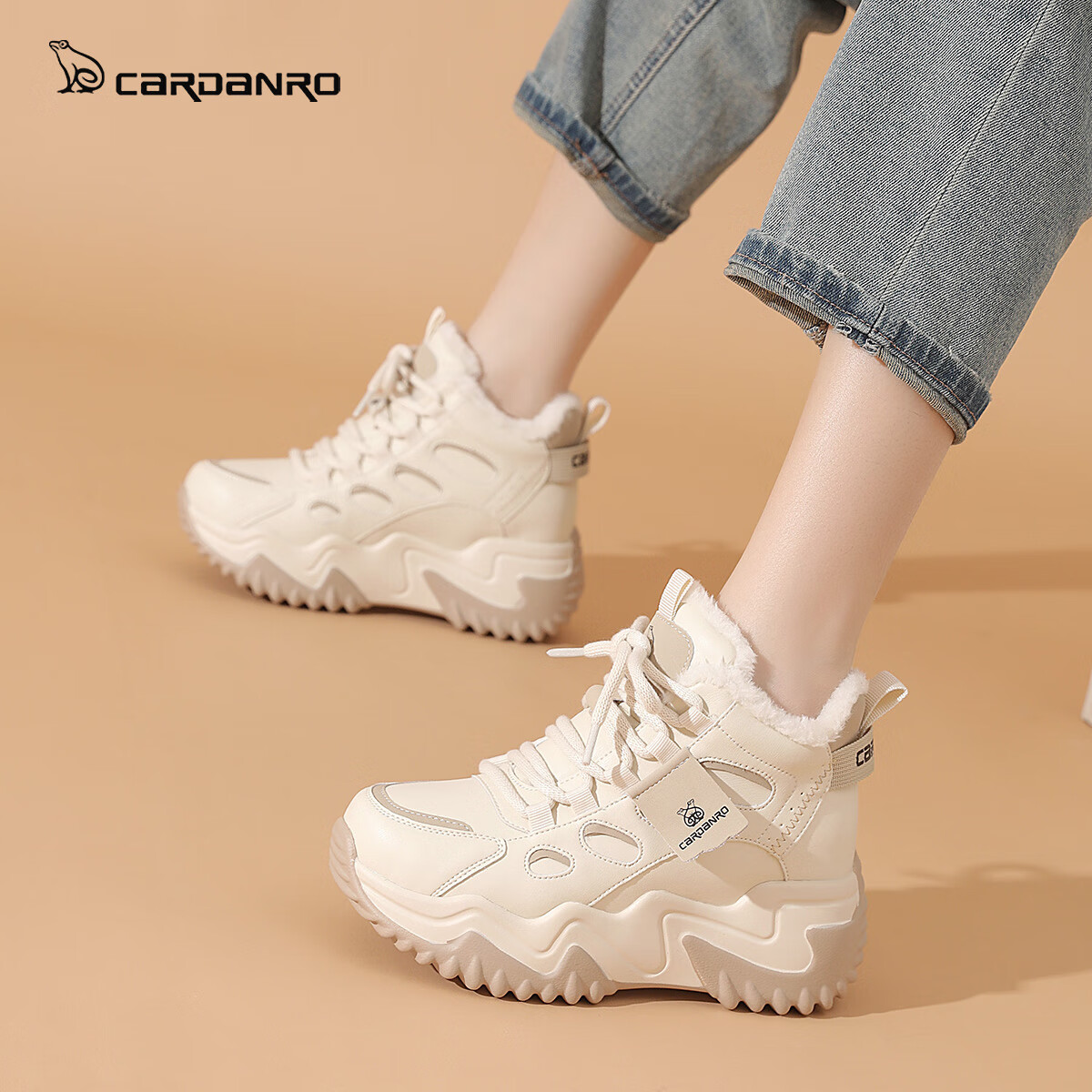 CARDANRO Melard Women's Winter 2025 New Plush Warm High-Top Height-Increasing Sports Snow Boots