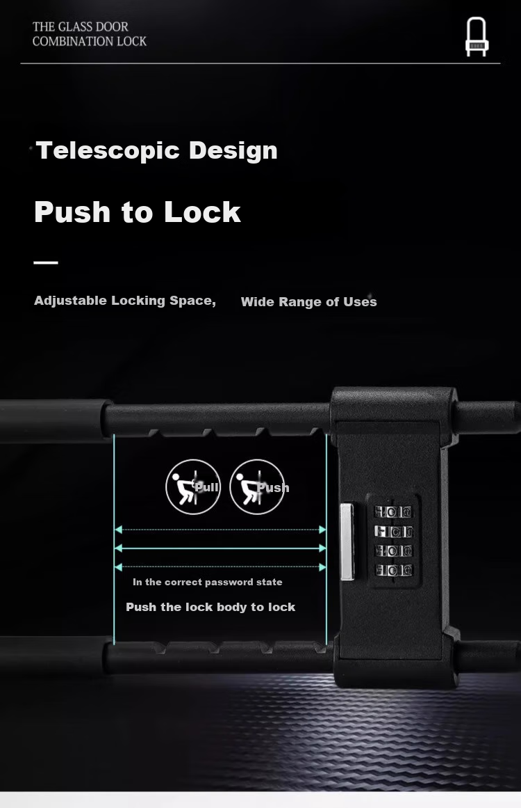 Shouli Password Glass Door Lock, U-Shaped Password Lock, Double Door Lock, Office Mall Shop Door Lock, 35 Cm Password Versio 8