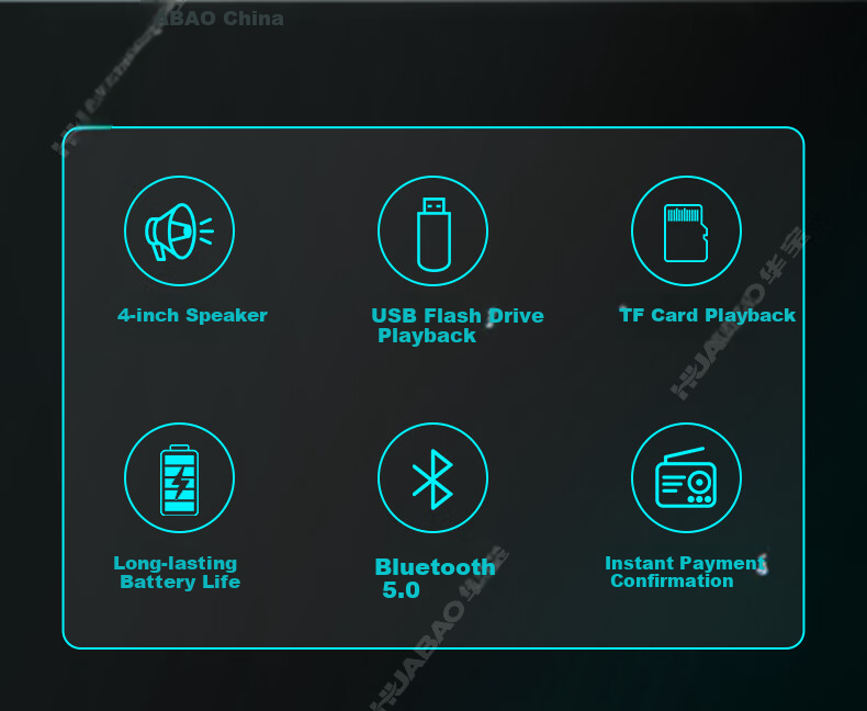 Huabao H18 Wireless Bluetooth Speaker, Outdoor High Volume Square Dance Speaker, Small Home Radio, Portable Handheld Speaker for Street Vendors And Market Stalls, with Payment Code Voice Announcer 2