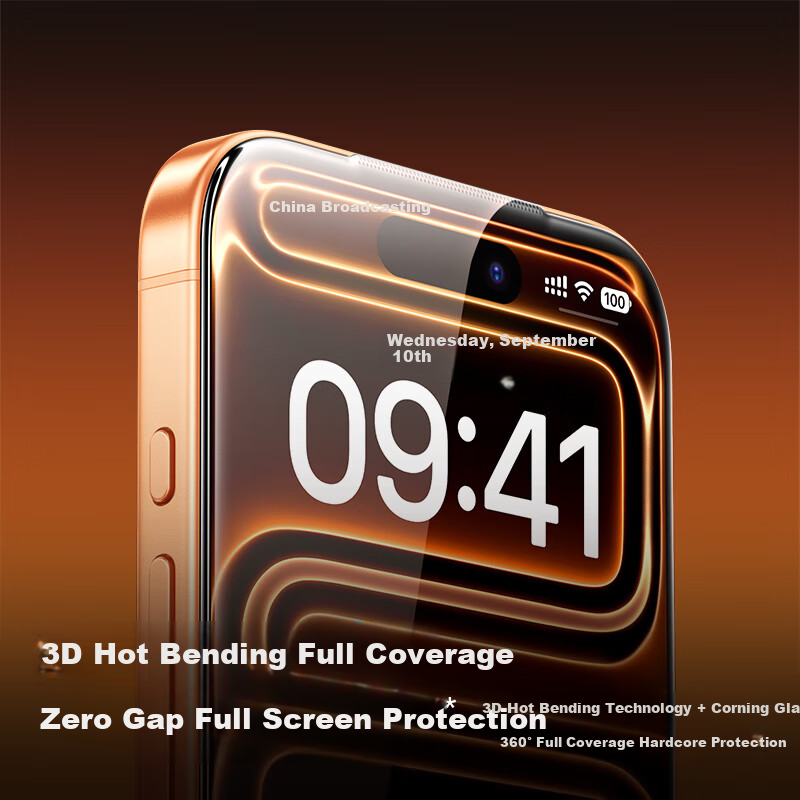 Защитное стекло SmartDevil для Apple iPhone 17 Pro, 3D горячее изгибание, Corning, ультратонкое, 0.18 мм, с камерой без пыли