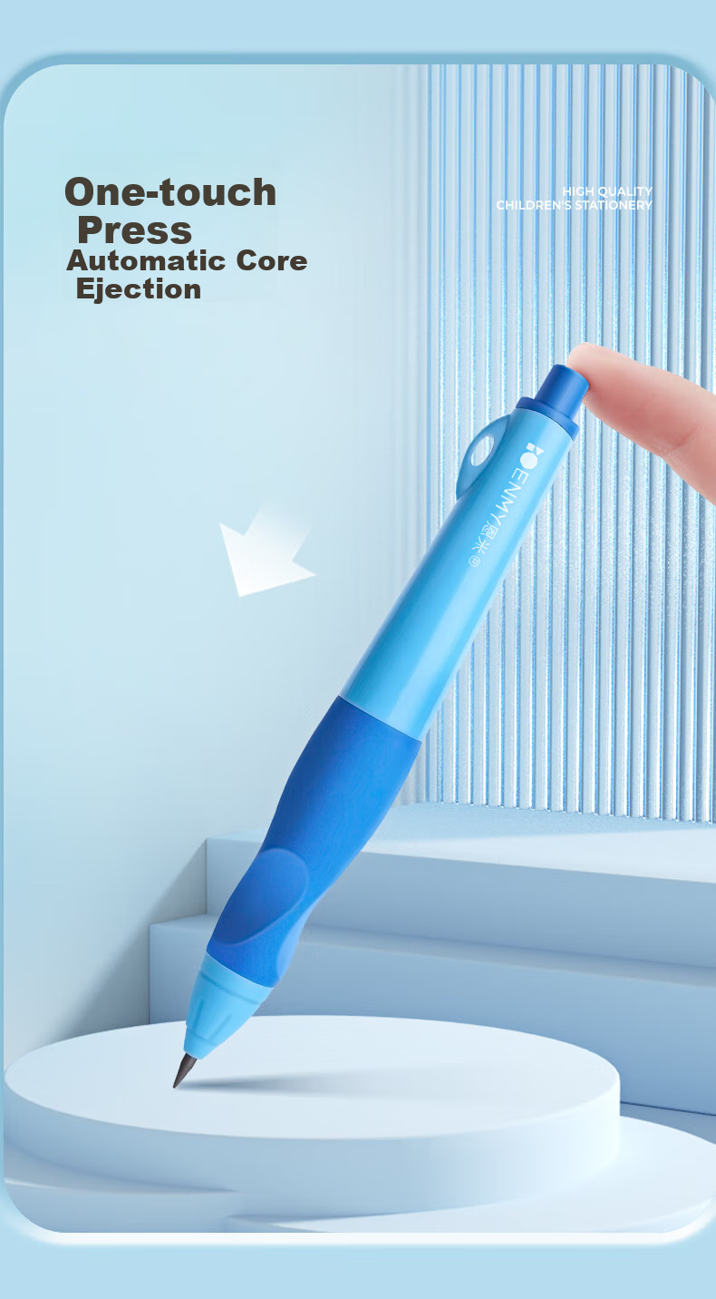 Enmi 2.0mm Ergonomic Mechanical Pencil, Smart Pink + 6 Refills, for First And Second Grade Elementary Students, Push-Button Design, High-Quality Perforated Pencils, for Kindergarten Use, HB Pencil Control Training, Back-To Essential Supplies 7
