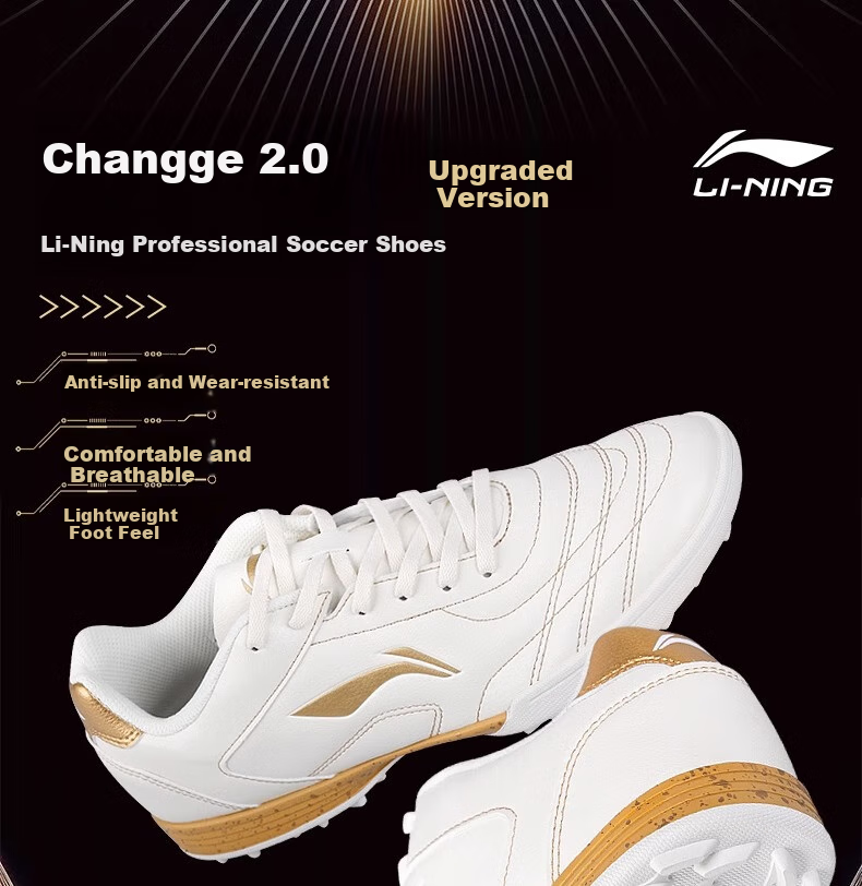 Li-Ning Soccer Shoes with Turf Studs TF for Men, Adults, Children, Students, Teenagers, Artificial Grass Professional Competition Training Cleats Size 39 2