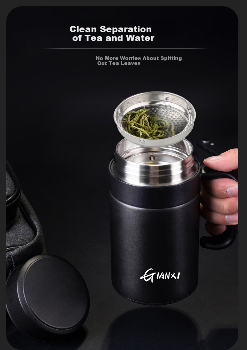Jieanxi Insulated Mug, 316 Stainless Steel, Smart Temperature Display, Large Capacity, Office Tea Cup, Home Use, 520ml Gift 8