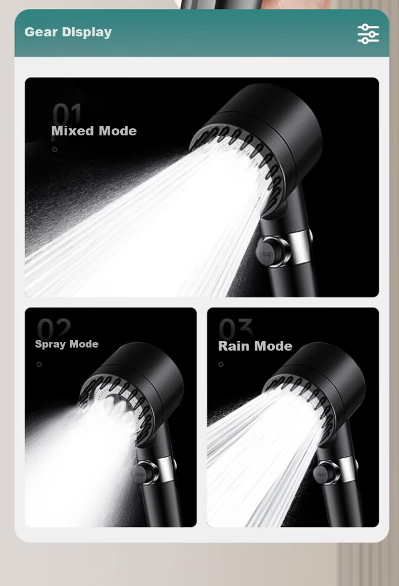 JROR [Germany] Pressurized Shower Head Set of Three, Bathroom Filtered Shower Head, Bathroom Shower System 11