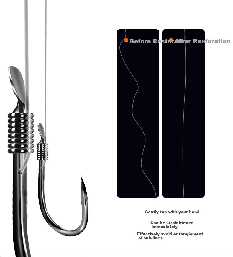 Diaoyuwang Grass Carp Fishing Line with Double Hooks, Pre-Tied for Big Fish, 1.5 Meters Long, 4.0# Yiseni 13#, 6 Sets 5