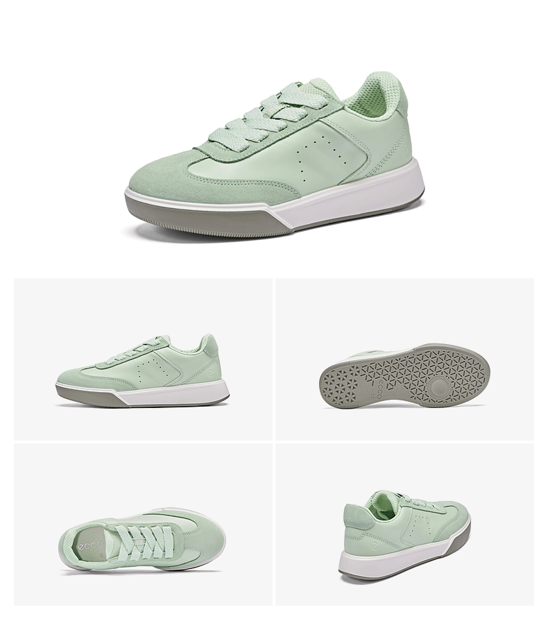 ECCO New Retro German Trainer Thick Sole Sneakers Women Street Sneakers 272833 Gray White/White Size 39 2