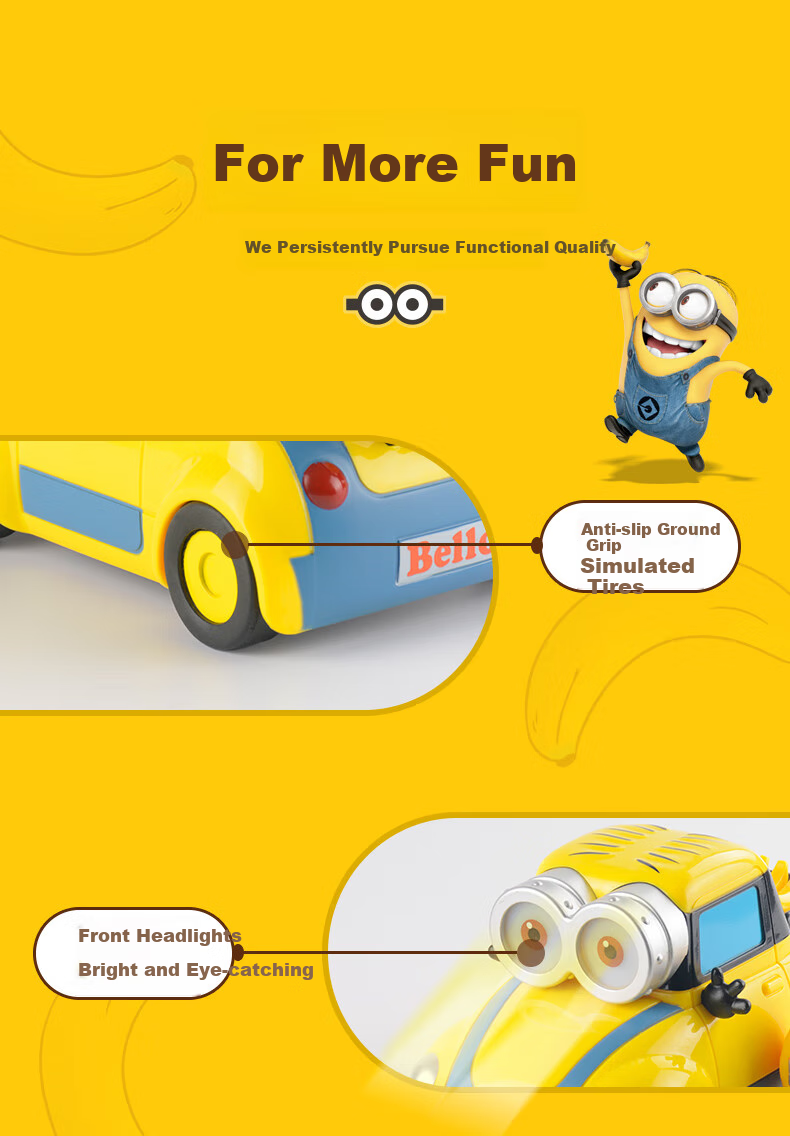 Baozuxiaomeng, Minions Movie Children's Remote Control Car Toy, Boys' Remote Control Car, Girls' Birthday Gift for Ages 3-6 6