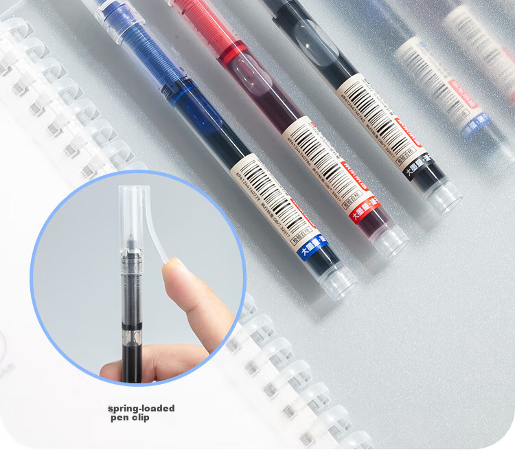JD Original [Best-Selling Product] Full Needle Tube Direct Liquid Rollerball Pen, 1100m Quick-Drying Gel Pen, Signature Pen, Business Office Student Exam Writing Pen, Blue, 12-Pack 11