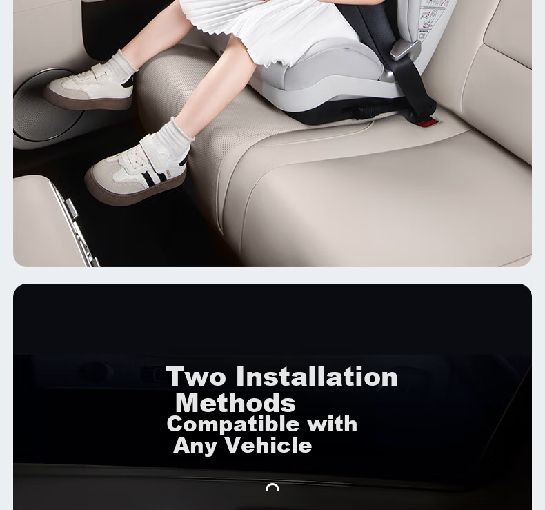 Babachaorenpapahero New National Standard Child Safety Seat for Ages 3-12, ISOFIX Interface, I-Size Certified, Car Height-Increasing Pad 16