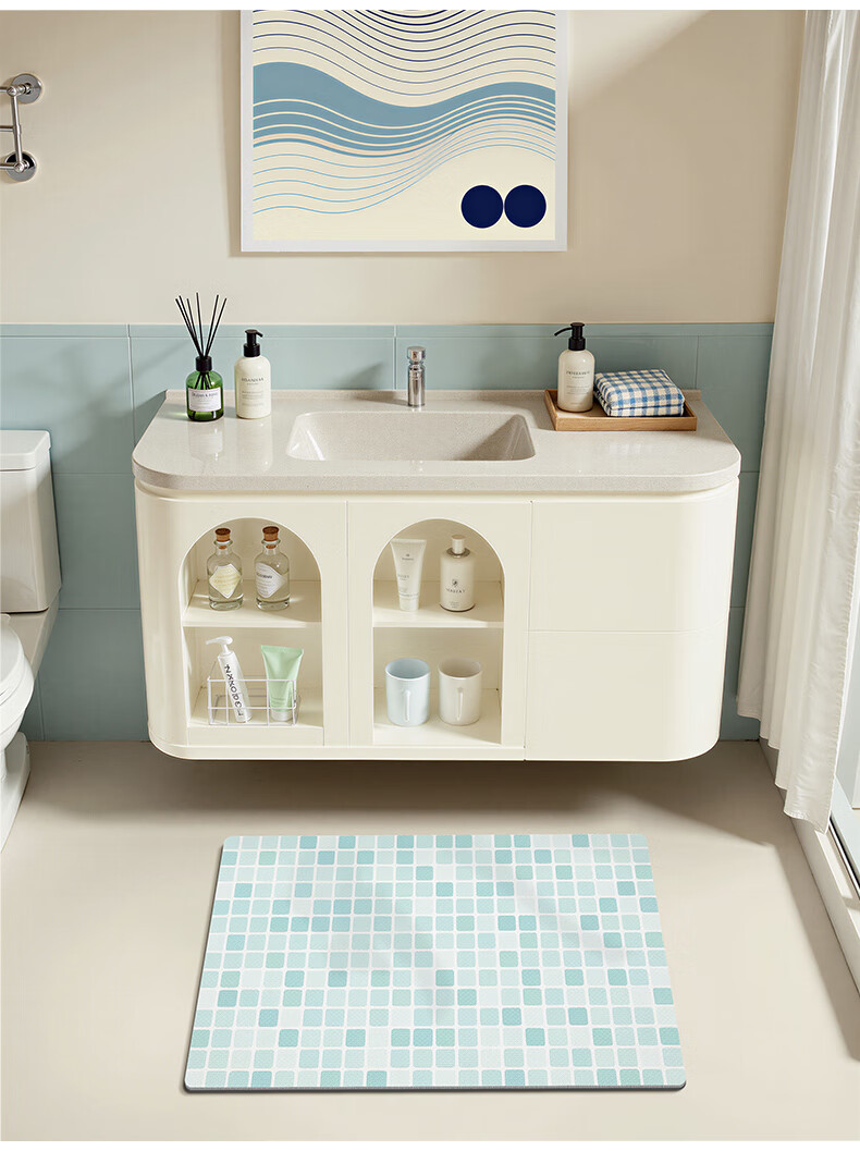 Da Jiang Bathroom Absorbent Non-Slip Mat Toilet Entrance Floor Mat Bathroom Rug 40x60cm 7