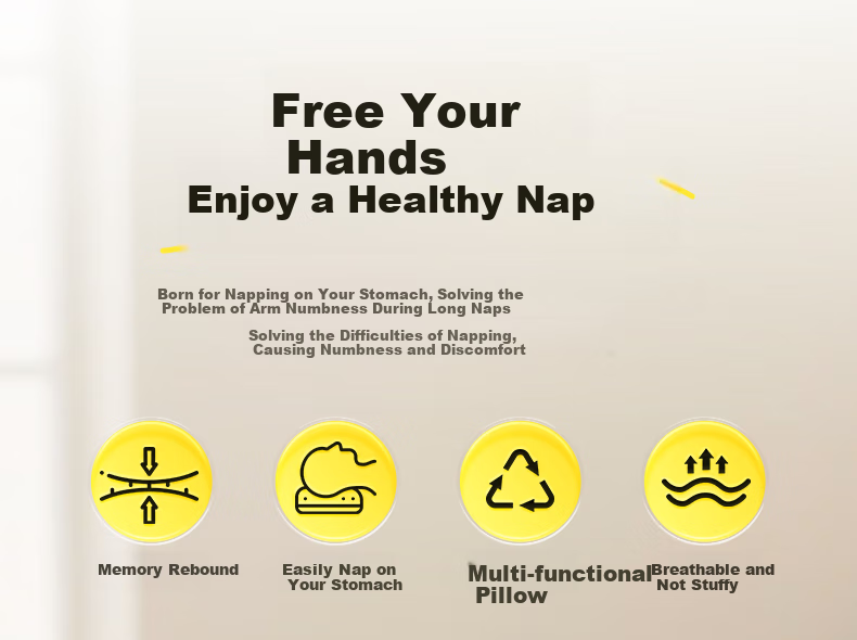 WITGOER Nap Pillow, Small Cushion, Hug Pillow, Backrest, Waist Pad, Nap Aid, Sleeping Tool, for Office, Students, Car Travel, Portable 15