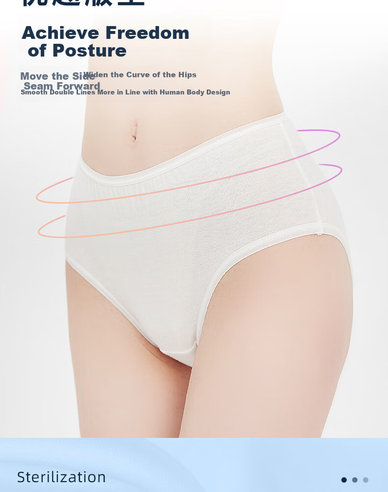 Aimer Disposable Underwear [5-Pack], No-Wash, EO Sterilized, 7A Antibacterial, Daily Disposable Travel Underwear, White, Size 175 7