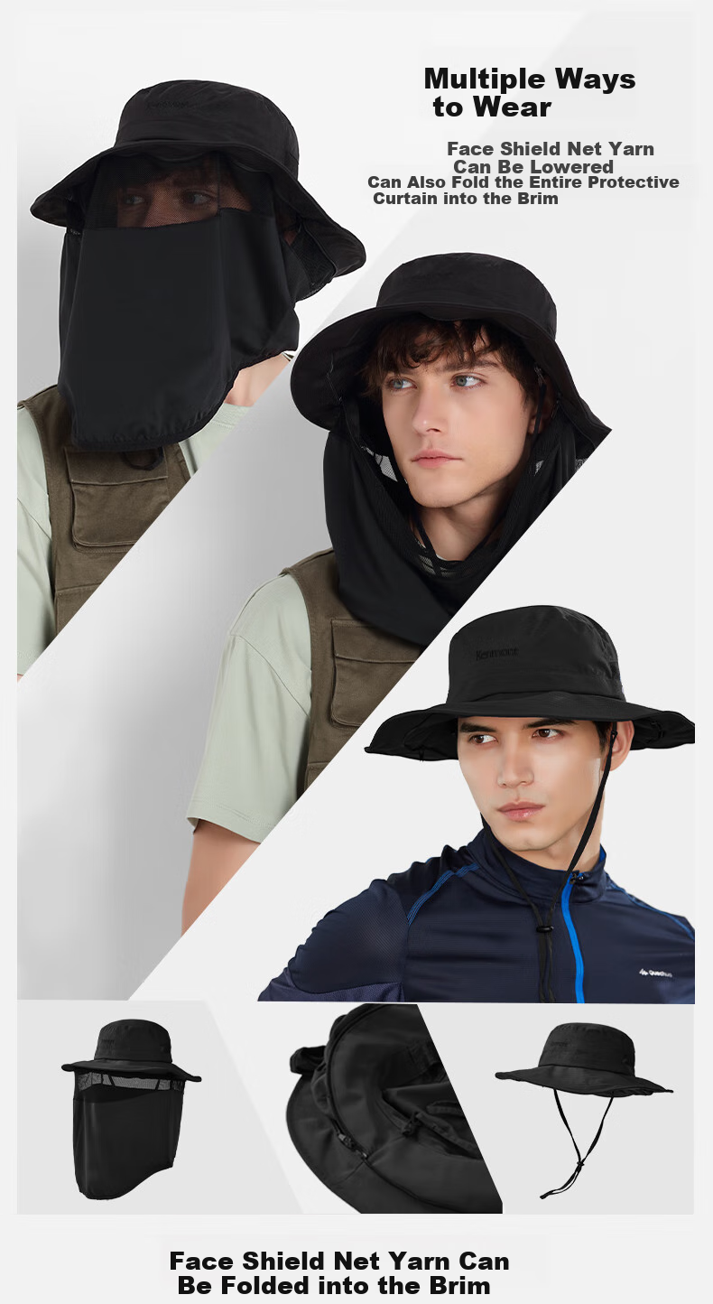 Kenmont Spring And Summer Protective Sun Hat for Men, All-Around Sun Protection Hat, Foldable UV-Resistant Sun Hat Km-3709 5