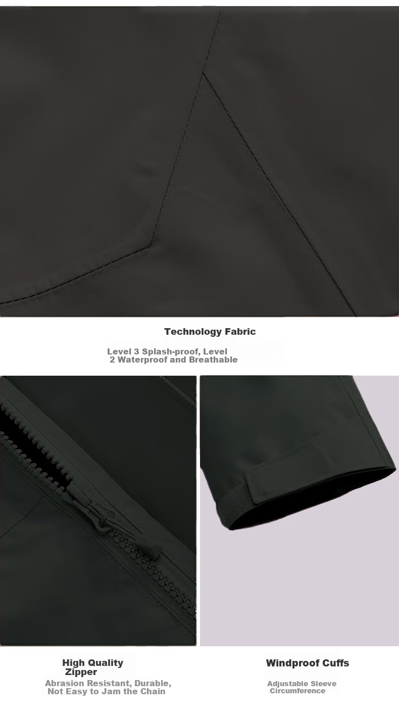JEEP Outdoor Windproof And Water-Resistant Jacket for Men And Women, Single-Layer Windbreaker, Heliwind Style Mountaineering Coat 13