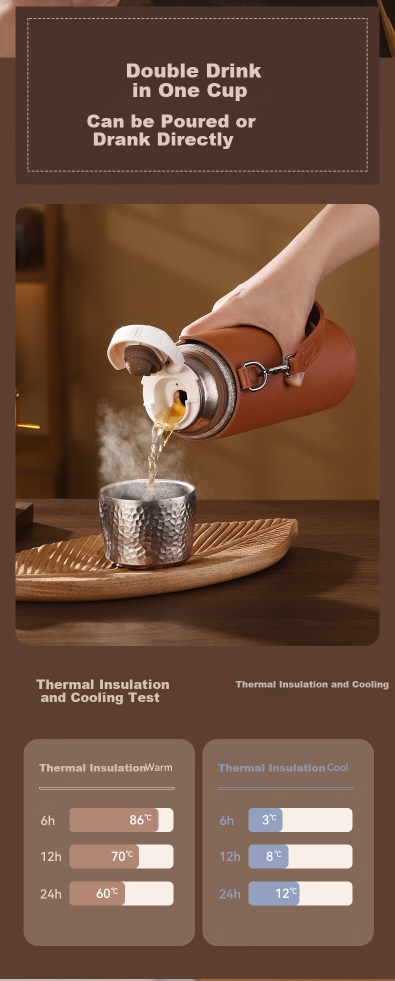 BEMEGA Pure Titanium Insulated Mug for Women And Men, Stylish 2025 New Model Sold by JD, Titanium Cup with Tea Infuser And Water Separatio 13