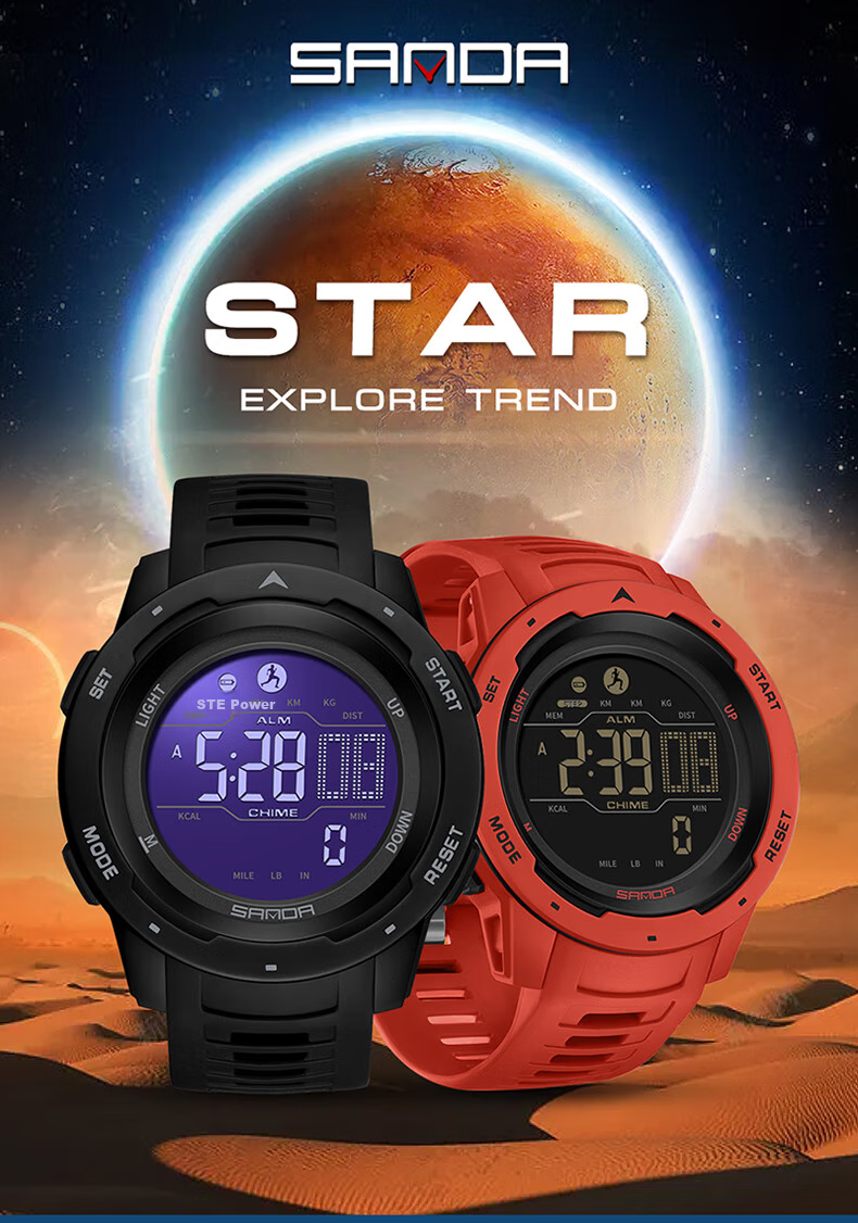 GEORGCOUNT Smartwatch for Men And Women, Middle School And High School Students, Electronic Watch for Teenagers, Outdoor Sports Pedometer Multifunctional Men's Watch 2