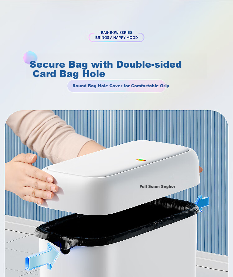 Jiabangshou Slim Trash Can, 8L Capacity, No Lid, for Bathroom, Toilet, Home Use, 2026 New Model, Suitable for Living Room, Kitchen, Bedroom, Medium-Sized Bi 7