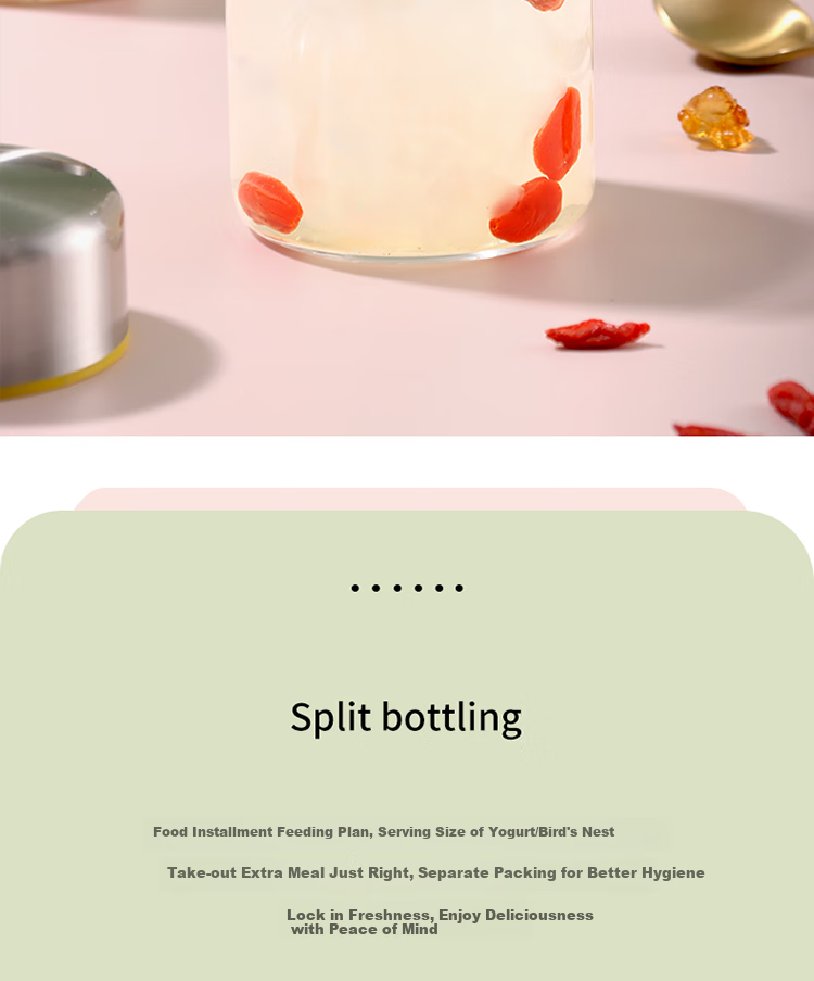 Baijie Bird's Nest Dispensing Bottles, High Borosilicate Glass Jars, Sealed Containers, Herbal Medicine Dispensing Bottles, Portable, Heat-Resistant, 100ml*3 2