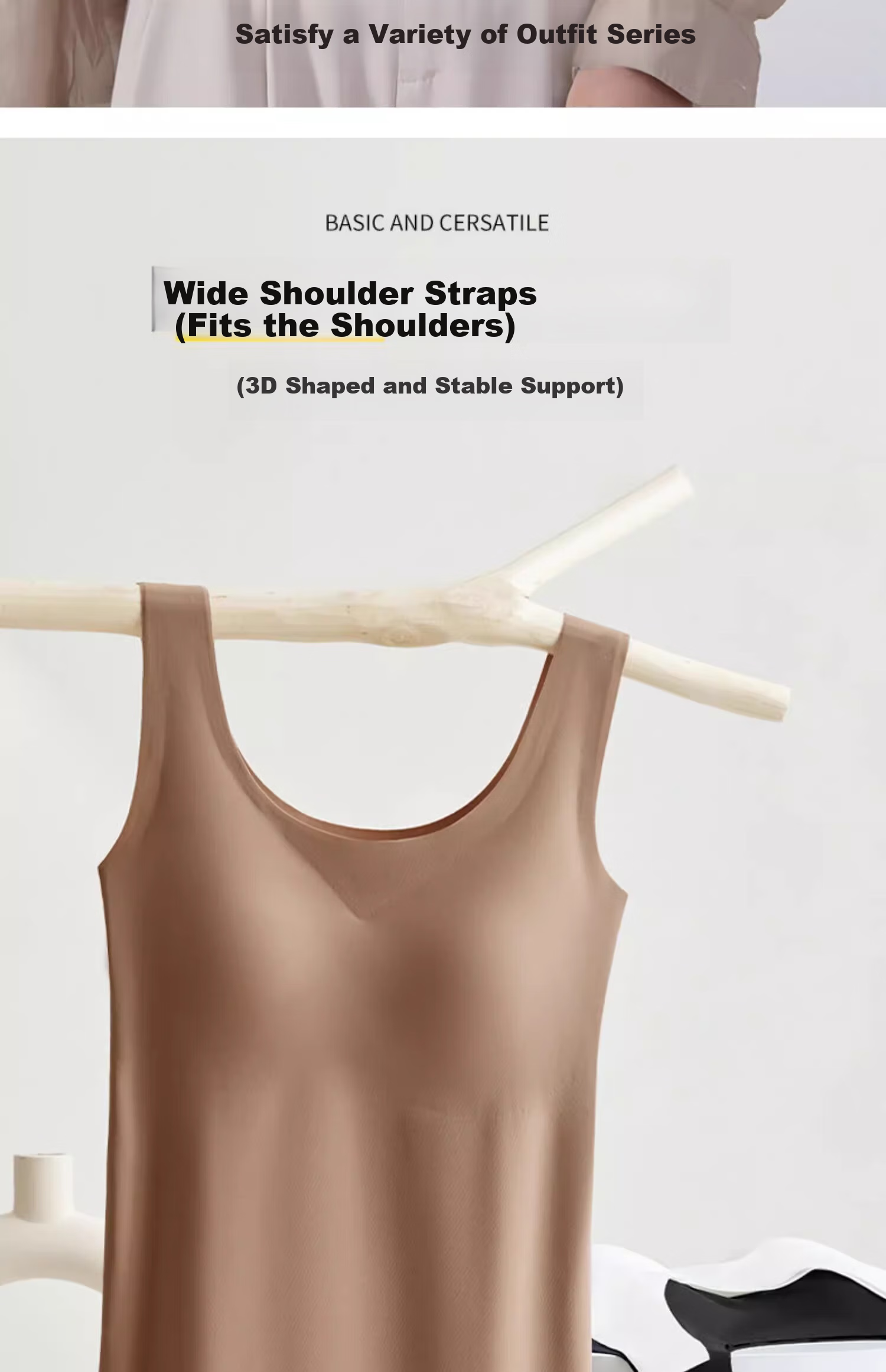 MiiOW Ice Silk Camisole Tank Top for Women with Built-In Bra Pads, White Seamless Sun Protection Inner Wear Or Outer Layer 18