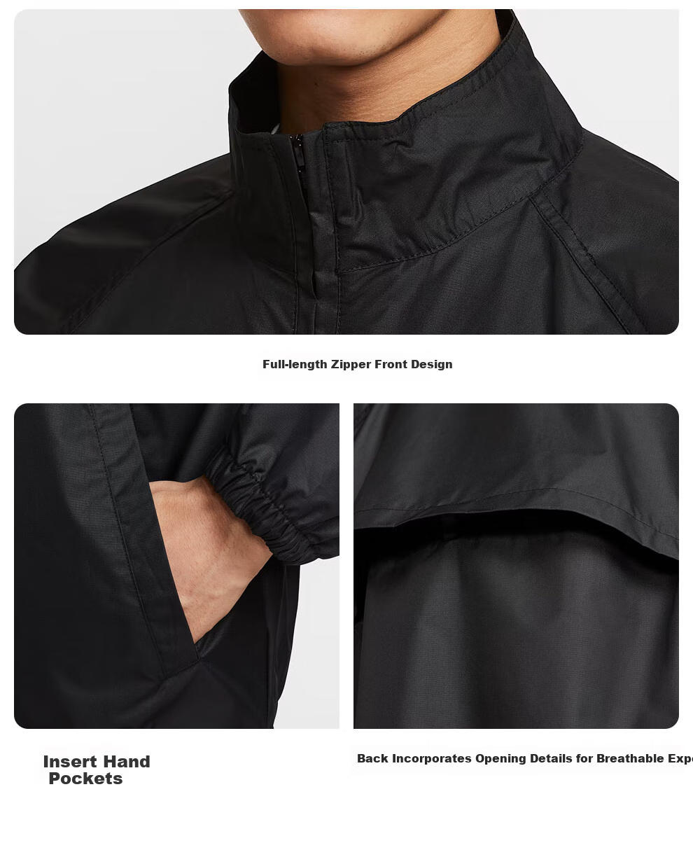 NIKE Men's Woven Jacket, Trendy And Fashionable, Casual Versatile HV1140-010 Black, XL 4