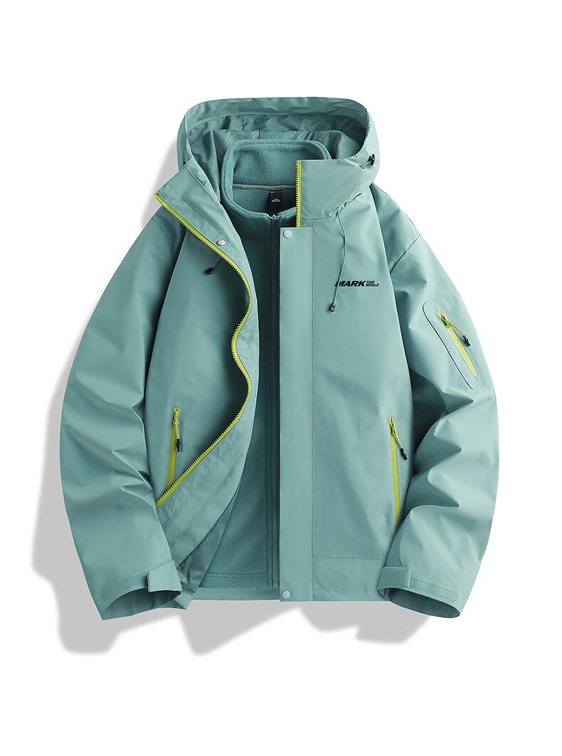 MARK FAIRWHALE 3-in-1 Detachable Jacket Unisex 2025 Autumn Winter Outdoor Water-Repellent Workwear Khaki XL 12