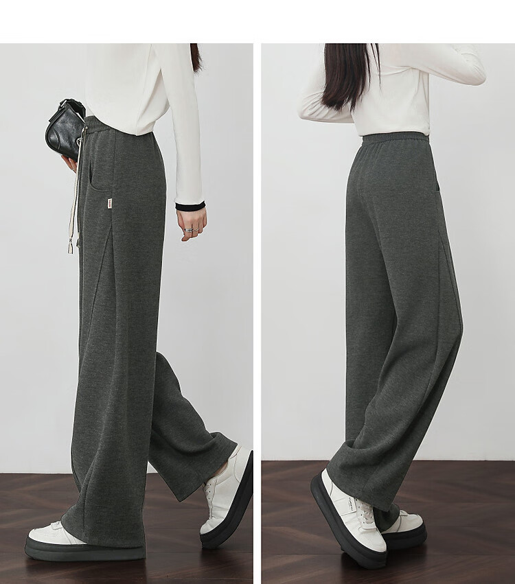 DME "Pear-shaped Casual Wear" Winter Cloud Comfort High Waist Drawstring Elastic Bend Knife Pants Elasticity Cover Meat Casual Pants for Women 12