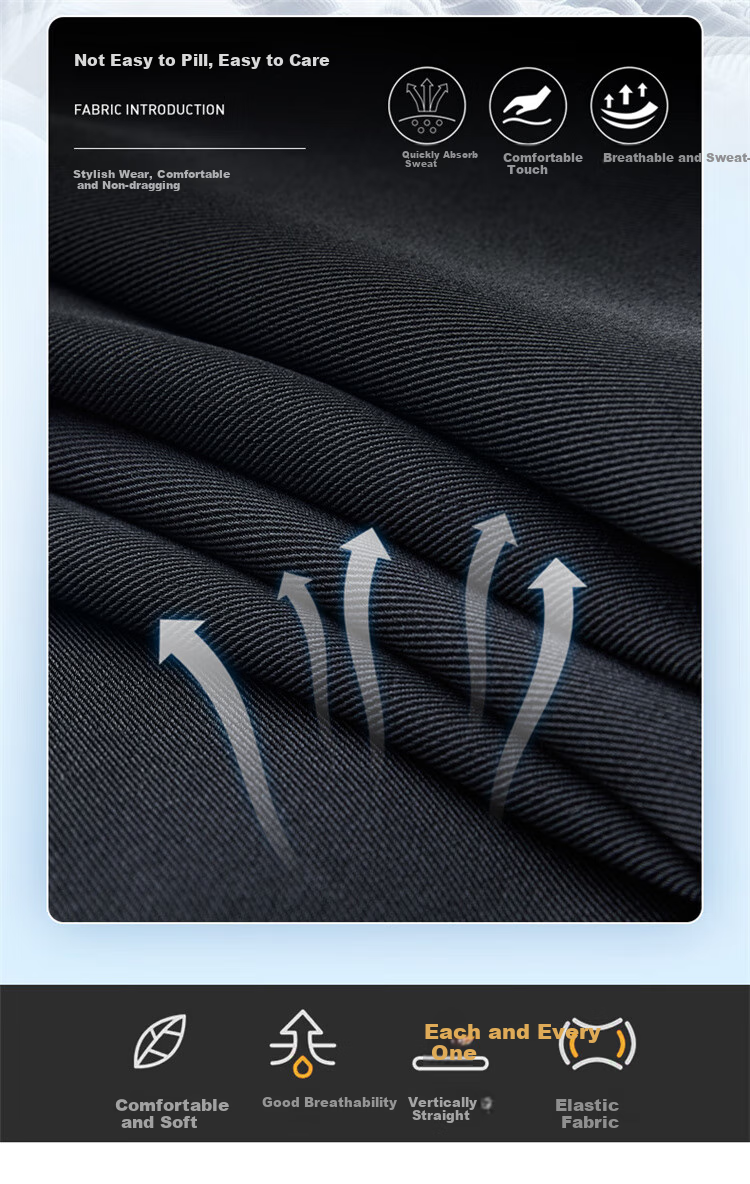 Touhaoqingnian Casual Pants for Men, Spring And Autumn Loose-Fitting High-Quality Draping Tapered Trousers, Plus Size Wide-Leg Dress Pants, Black, M 3