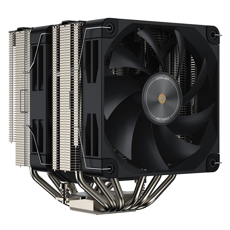 COOLLEO Yitian P60T Performance Edition Tower CPU Cooler 6 Heat Pipes (Six Copper Pipes) Dual Tower Fan Silent Desktop Computer Air Cooling Performance Edition-B V3