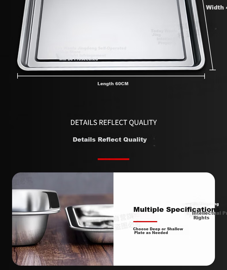 Jinwanfu Stainless Steel Steaming Tray, Commercial Steamer Pan, Commercial Tray for Steamed Rice Cabinet, 430 with Holes, 60*40*4.8cm, 0.7mm Thick 12