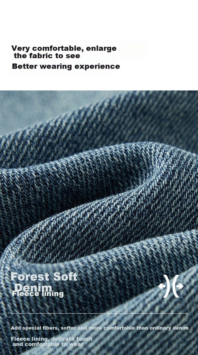 Semir Senrou | Women's Jeans, Winter Fleece-Lined, Distressed Tapered Pants, Comfortable Retro Long Trousers, 103724124004 10