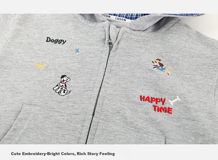 LUSON Little O Dad Boys' Baby Jacket Spring Hooded Red 2025 New Boys' Sweatshirt Baby Cardigan Spring Autumn Wear 6