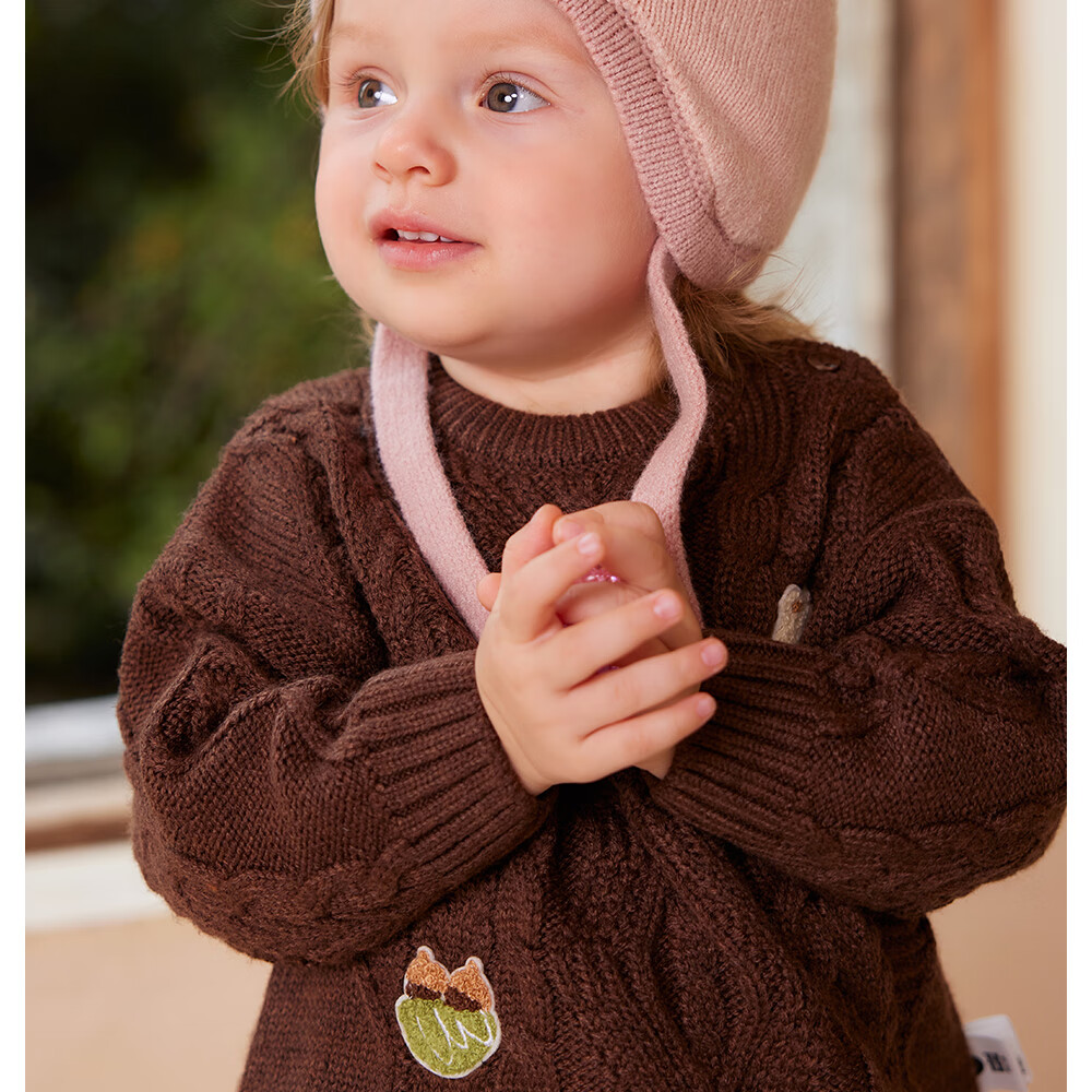Beitais Baby Hat Autumn Winter Infant Boys Girls Wool Knit Warm Windproof Thickened Ear Protection Cap 12