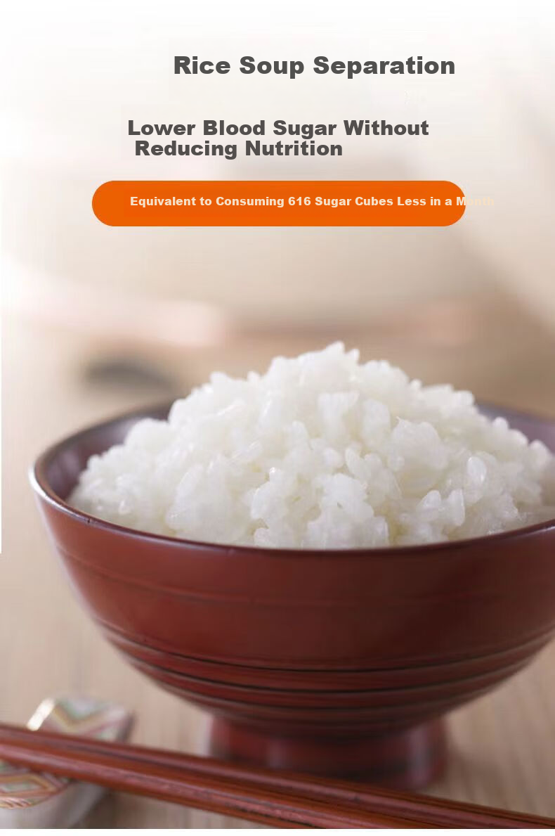 HAP Low-Sugar Rice Cooker Fully Automatic Rice Cooker with Soup Separation, Automatic Lifting Drainage, Steaming Pot for Diabetes Sugar Control, Electric Hot Pot, Non-Coated New Model 3
