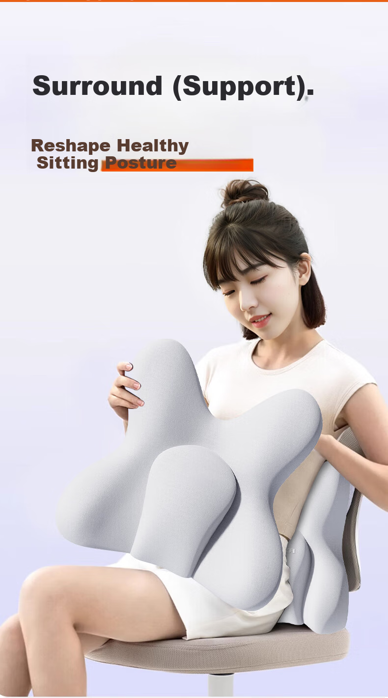 Jingmao Lumbar Support Cushion, Office Chair Backrest Pad, Spine-Curving Adhesive Seat Cushion, Ergonomic Back Support, Waist Protection Device 1