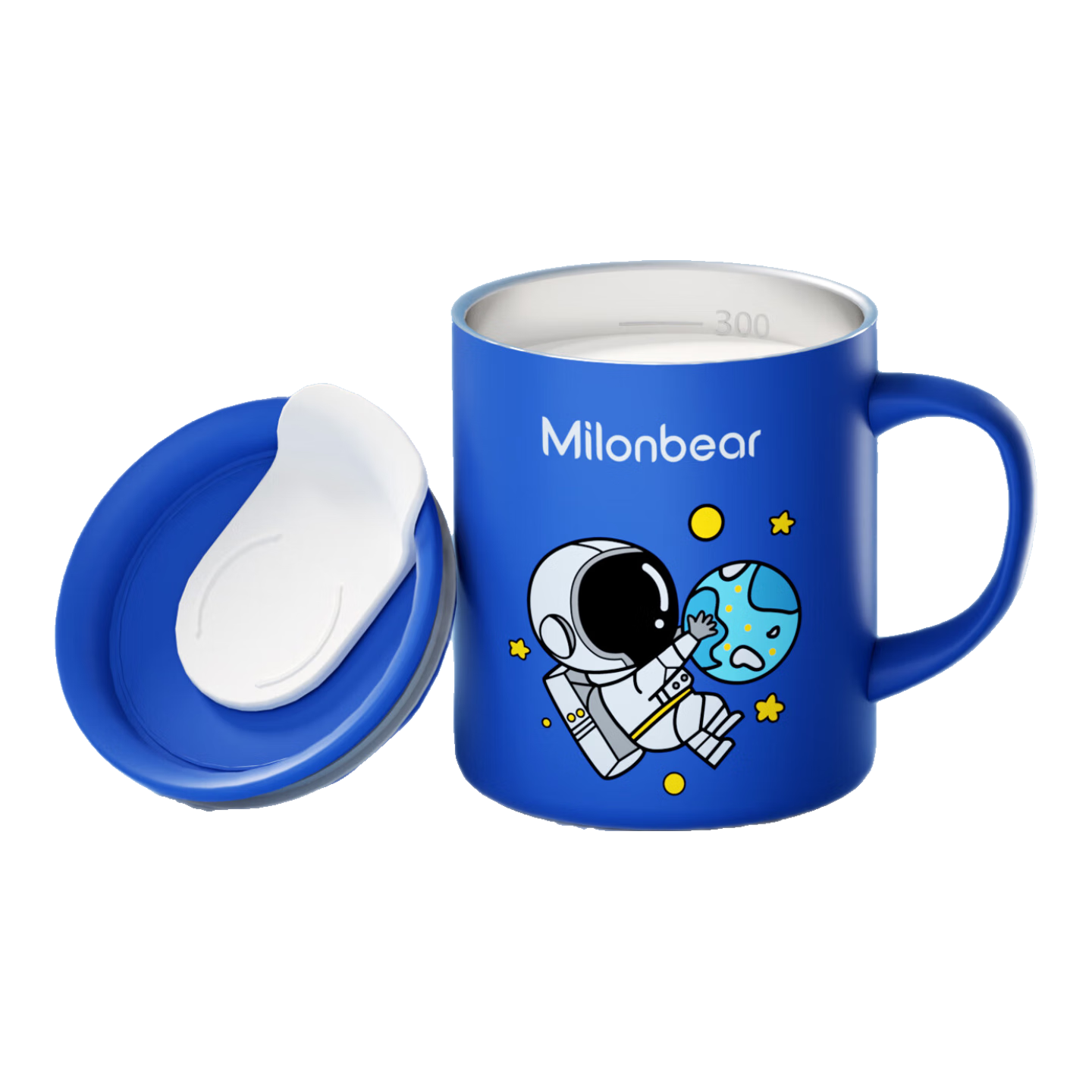 Milonbear Astronaut Kids Milk Mug Insulated Stainless Steel 316 High Temperature Resistant Anti-Drop Graduated Cup