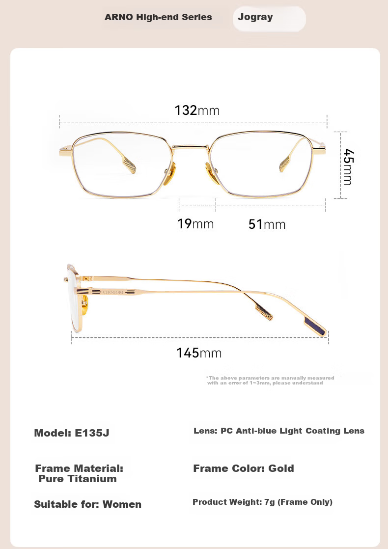 ARNO FOCUS ON YOUR EYES German Imported Reading Glasses for Men And Women, High-Definition Anti-Blue Light Pure Titanium Fashionable Youthful Eyewear New Model E135J 2