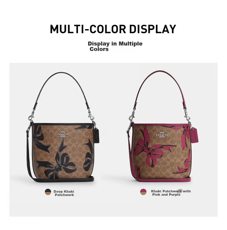 COACH [Brand Direct Supply] Women's CITY Mini Handbag Shoulder Crossbody Bucket Bag, Color Block CY651, New Year Gift 1
