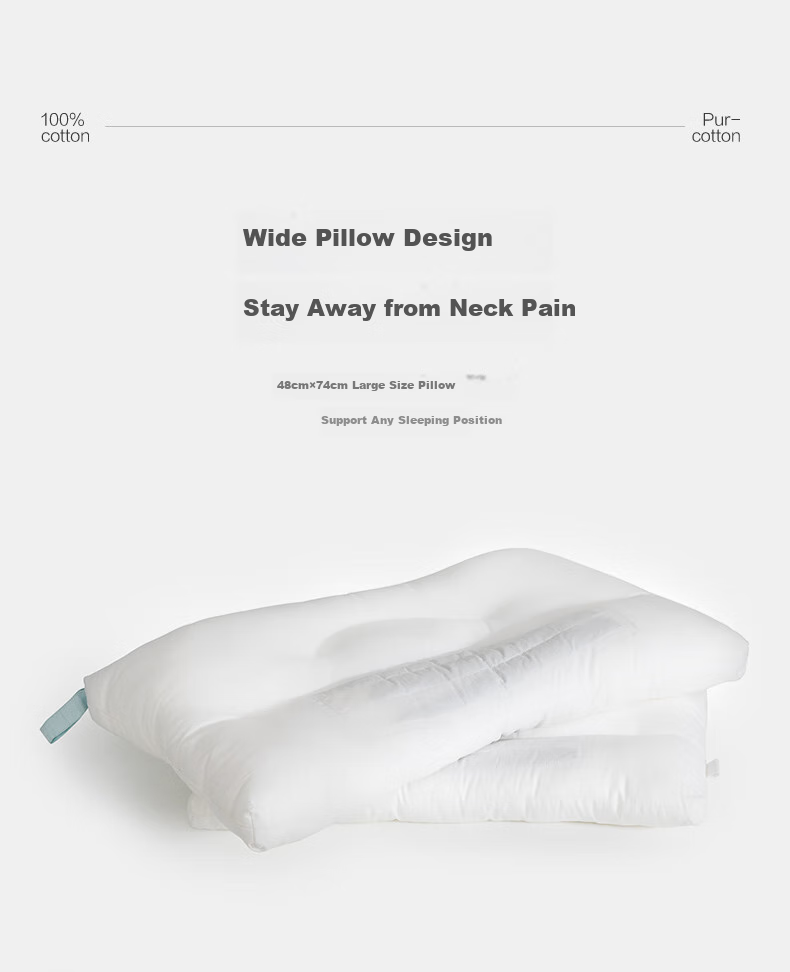 PurCotton Pillow, 100% Cotton, Adult Knitted Brushed Comfortable Pillow Core, Deep Sleep - Gray Striped Pillow, 45×70cm 8