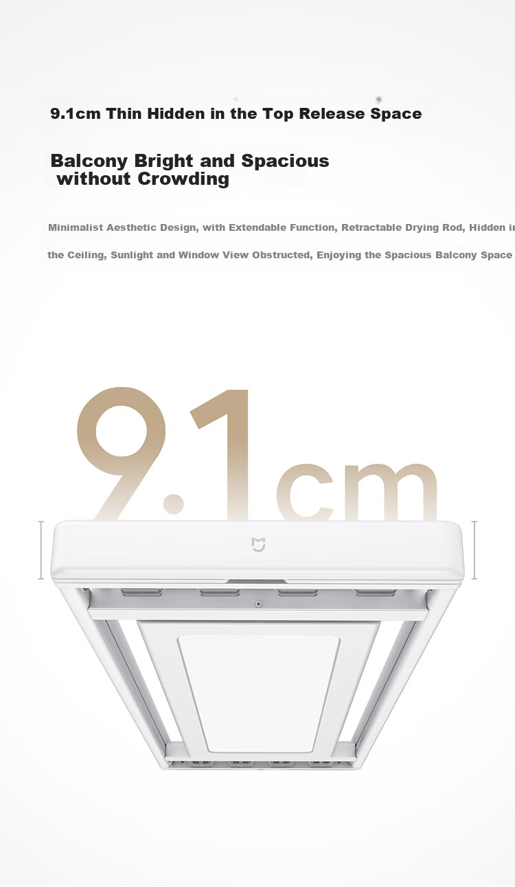 Mijia Smart Clothes Drying Rack 2 Pro [Subsidies], Xiaomi Electric Invisible Clothes Drying Rack, 3D Curved Dome Light 7