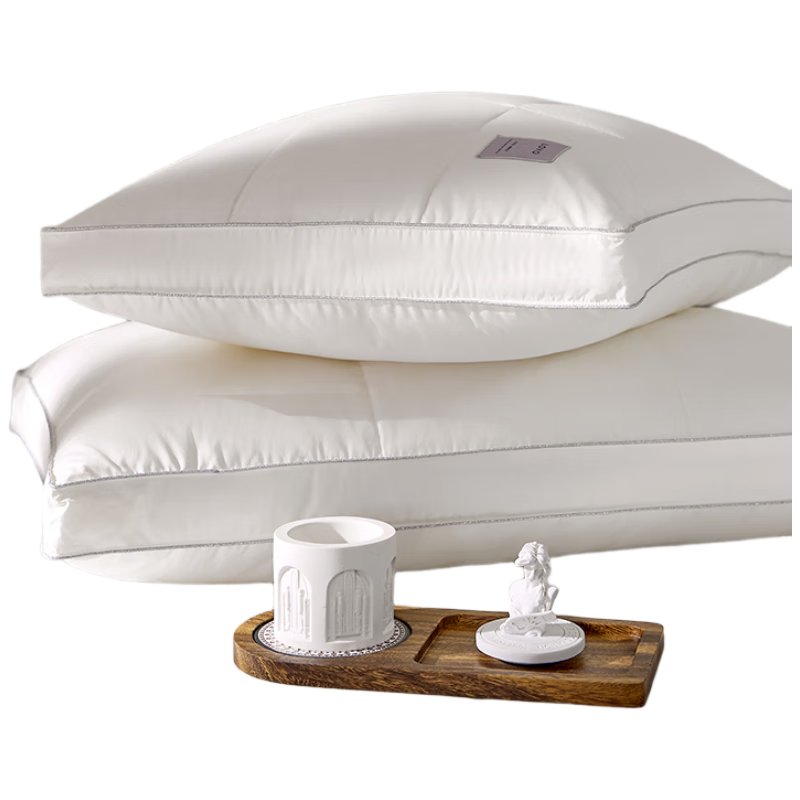 LOVO Luolai Pillow 100S Cotton Antibacterial Goose Down Feather Silk Soft Medium-Low Pillow Upgrade 46*72cm