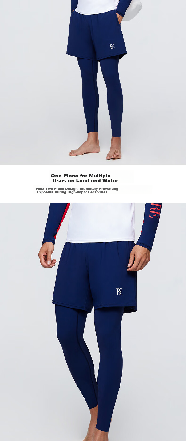 BALNEAIRE Men's Trousers, Fashionable Sun Protection Quick-Dry Beach Hot Spring Surfing Suit, Sports Fitness 2025 New Style 50310 L 2