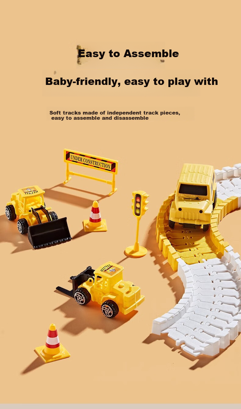SHANGYUN Children's Transformable DIY Electric Track Car Toy, Adventure Game, Birthday Gift for Boys Aged 3-6 6